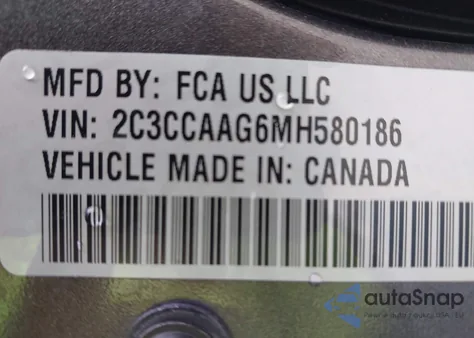 2021 Chrysler 300 Touring z USA, uszkodzony, nr VIN 2C3CCAAG6MH580186